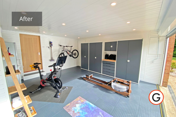 Bike workout studio in the garage
