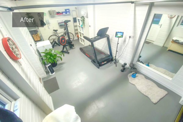 Creating a fresh new look for the residential garage of Peloton Instructor Susie Chan
