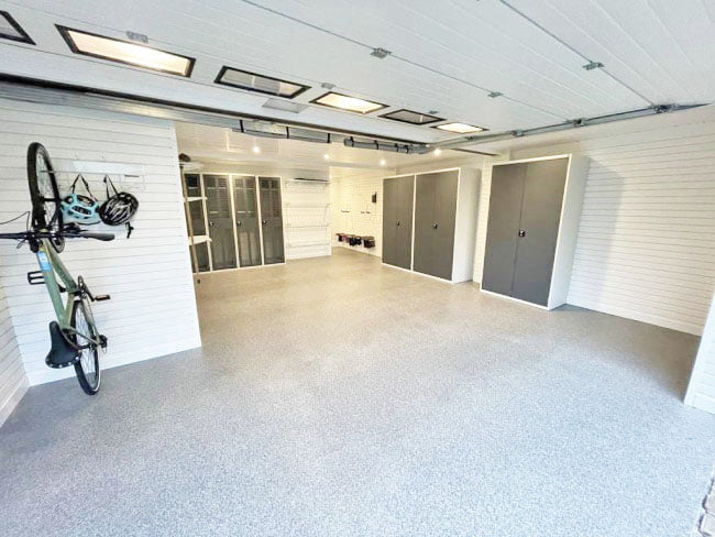 garage resin floor in grey