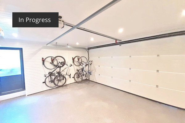 Beautifully clean white walls now has great bike storage options