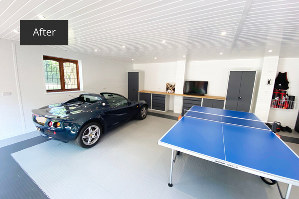 Games Room with a place to store the car