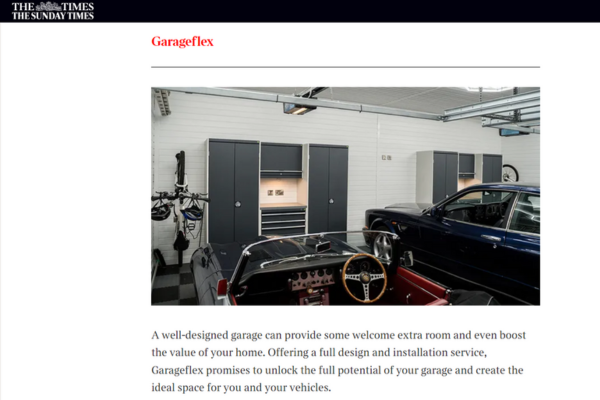 Garageflex features in The Times Motoring Section